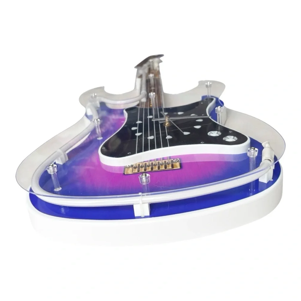 Guitar Neon light Vintage Plastic Wall Clock that’s 29” in length and 12” wide